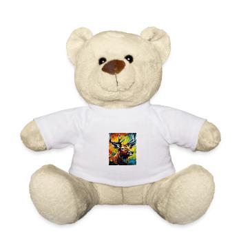 Hirsch Porträt - Teddy - Weiß - Vorne