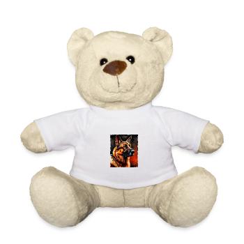 Portrait de chien de berger allemand - Nounours - blanc - Devant
