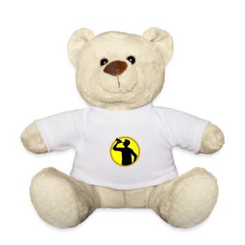 Drinker Beer Silhouette - Teddy Bear - white - Front