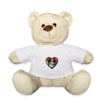 Berger Australien Chien Coeur Amour - Nounours - blanc - Devant