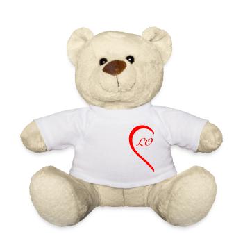 One Heart Half / Love, Cool Gift - Teddy Bear - white - Front