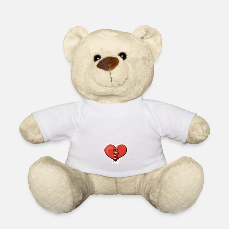 Gebrochenes Herz - Teddy - Weiß