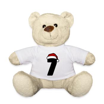 7 Numéro de Noël - Nounours - blanc - Devant