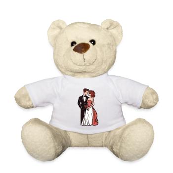 Wedding Bride Groom Newlyweds - Teddy Bear - white - Front