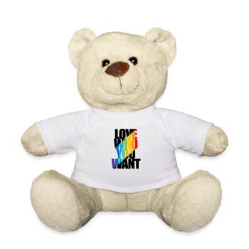Love who you want LGBTQ Pride Month Gay - Nounours - blanc - Devant