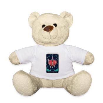 Tarot Card Tarot Card Three of Swords Lay Cards - Teddy Bear - white - Front