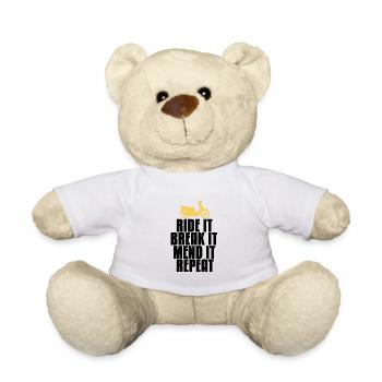 Cyclomoteur rétro - Nounours - blanc - Devant