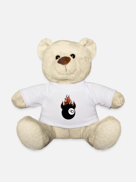 Feuerball mit Billardflamme - Teddy - Weiß