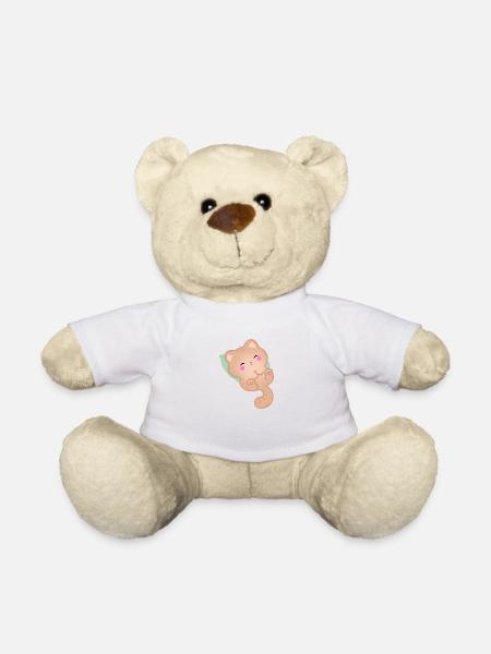 Süße schlafende Katze Geschenkidee Kätzchen - Teddy - Weiß