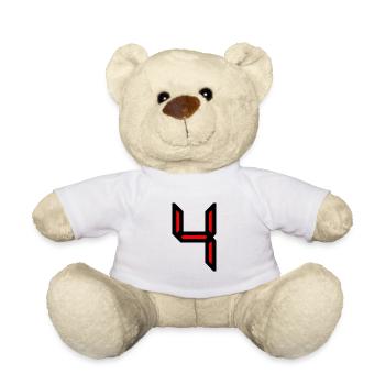 4,4 ANS,4e ANNIVERSAIRE,ANNIVERSAIRE 4 ANS,4 - Nounours - blanc - Devant