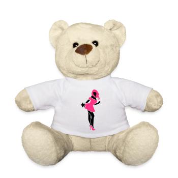 SEXY lady bending over with hot pink high heels - Teddy Bear - white - Front