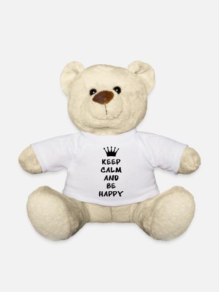 Keep calm and be happy - Teddy - Weiß