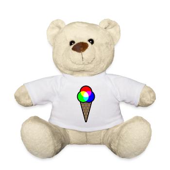 RGB Ice (Red Green Blue Ice Cream) - Teddy Bear - white - Front