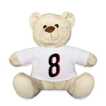 Zahl 8 Ziffer Trikotnummer Tiktok Style dunkel - Teddy - Weiß - Vorne