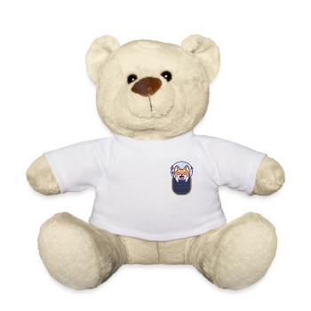 Shirt Pocket Anime Kitten Breast Bags Design - Teddy Bear - white - Front