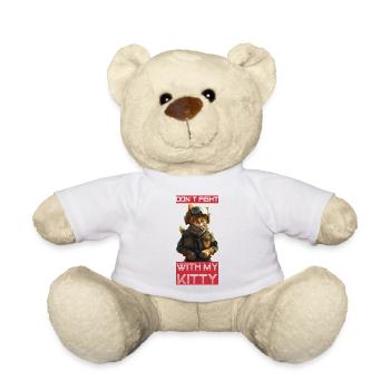 Chat combattant, ne plaisante pas avec Kitty - Nounours - blanc - Devant