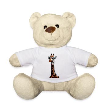 Lustige Giraffen gezeichnete Giraffe Geschenk - Teddy - Weiß - Vorne