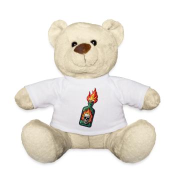 Schädel-Flamme - Teddy - Weiß - Vorne