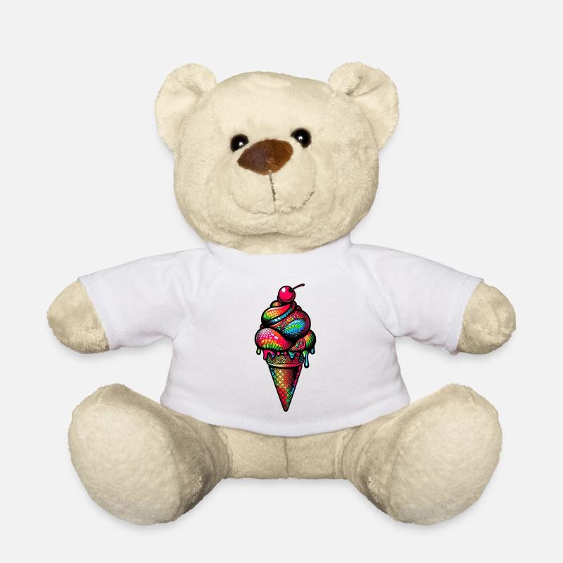 Eiswaffel Eis am Stiel - Teddy - Weiß
