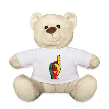 Kamerun Flagge Nummer 1 - Teddy - Weiß - Vorne