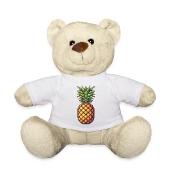 Pixel Pineapple Retro Pixel Art - Teddy Bear - white - Front