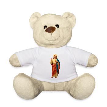 Jesus mit Brot Dreifarbige Gewänder - Teddy - Weiß - Vorne