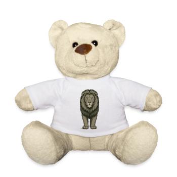 Majestic lion in powerful illustration - Teddy Bear - white - Front