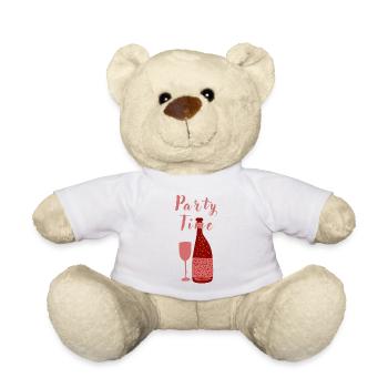 Party Time – Party Time – Wine Art Design - Teddy - Weiß - Vorne