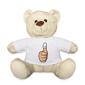 Daumen mit Pflaster – Toi Toi Toi - Teddy - Weiß - Vorne