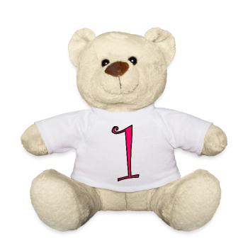 1. 1 year. 1st ANNIVERSARY. 1 YEAR ANNIVERSARY - Teddy Bear - white - Front