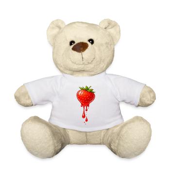 Strawberry with drops illustration - Teddy Bear - white - Front