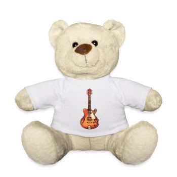 Illustration vintage de guitare électrique - Nounours - blanc - Devant