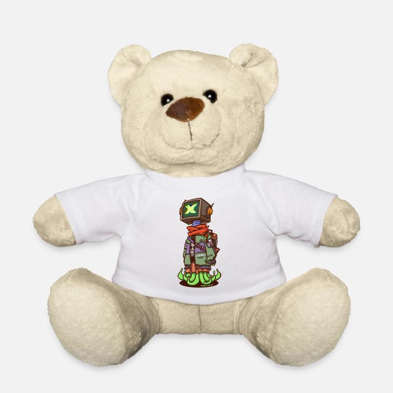 Neon X Robot Scout mit Flammenstiefeln - Teddy - Weiß