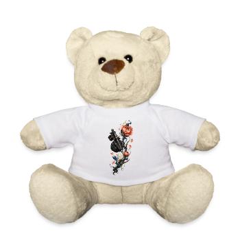 Steampunk-Nadel und Blumen - Teddy - Weiß - Vorne