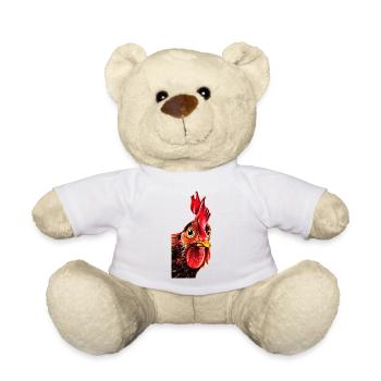 Hahnkopf Porträt - Teddy - Weiß - Vorne
