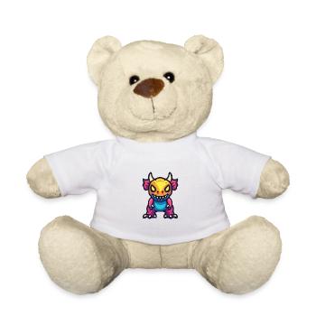 Dinosaur triceratops Halloween Comic - Teddy Bear - white - Front