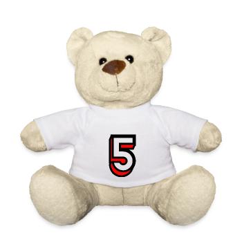5. 5 JAHRE. 5-JÄHRIGES JUBILÄUM. GEBURTSTAG 5 JAHRE. 5 - Teddy - Weiß - Vorne
