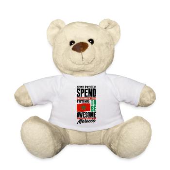 Maroc Maroc Maroc Flag Citation amusante - Nounours - blanc - Devant