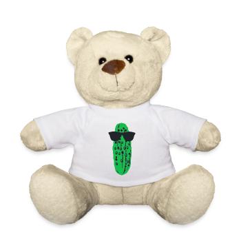 Eine lustige Gurke mit der Sonnenbrille die Gurken - Teddy - Weiß - Vorne