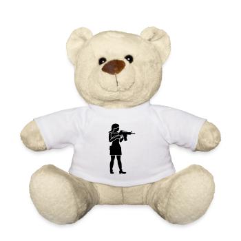 Female soldier woman - Teddy Bear - white - Front