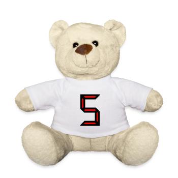5. 5 JAHRE. 5-JÄHRIGES JUBILÄUM. GEBURTSTAG 5 JAHRE. 5 - Teddy - Weiß - Vorne