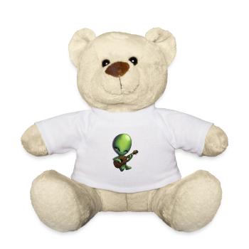 Alien mit Gitarre - Teddy - Weiß - Vorne