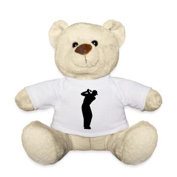 Golfer beim Abschlag - Teddy - Weiß - Vorne