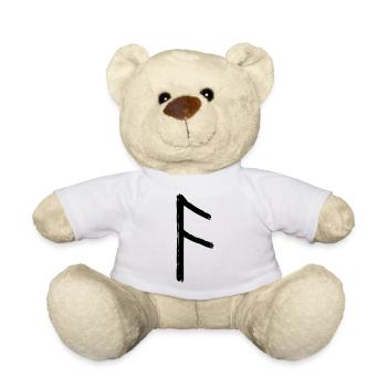 viking black ansuz rune symbol - Teddy Bear - white - Front