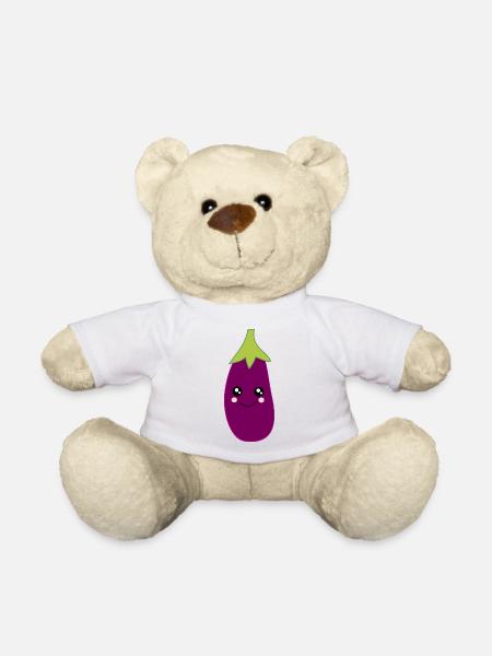 Kawaii Auberginen-Süßes Weihnachtsgeschenk - Teddy - Weiß