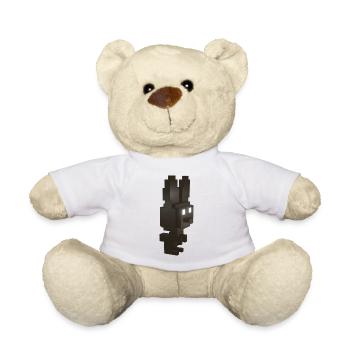 Black School Bunny Mascot: Fitness Coach T shirt - Teddy Bear - white - Front