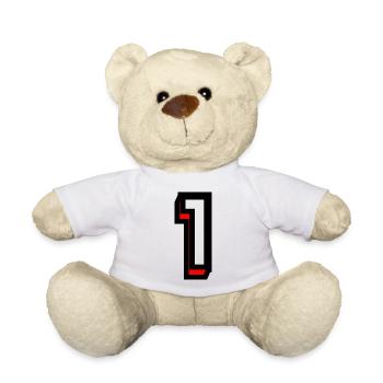 1. 1 YEAR. 1ST ANNIVERSARY. BIRTHDAY 1 YEAR - Teddy Bear - white - Front