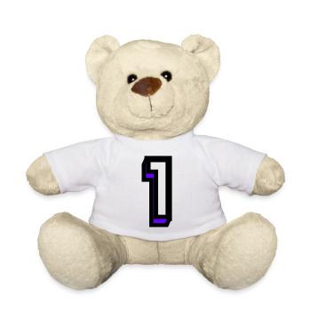 1. 1 YEAR. 1ST ANNIVERSARY. BIRTHDAY 1 YEAR - Teddy Bear - white - Front