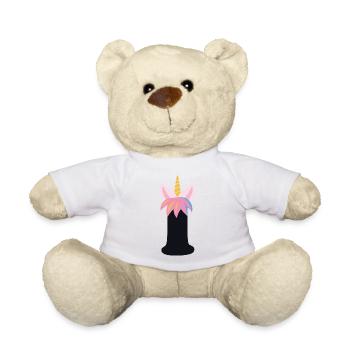 Licorne lettre arc en ciel Style « I » | Être unique - Nounours - blanc - Devant