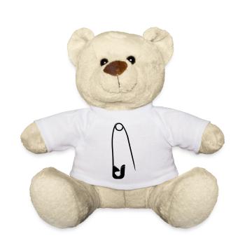 Safety pin - Teddy Bear - white - Front